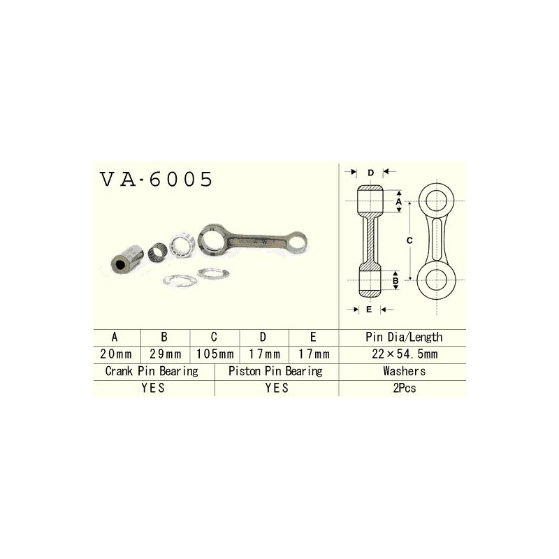 VESRAH KORBOWÓD YAMAHA YZ 125 (YZ125) '86-'96 (VA6005) (MADE IN JAPAN)