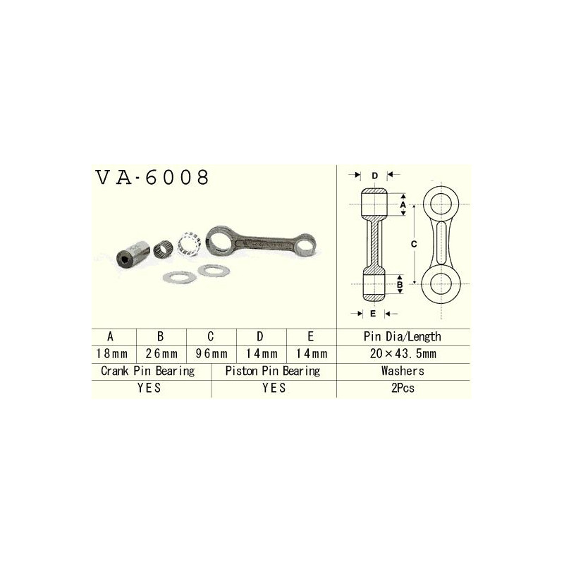 VESRAH KORBOWÓD YAMAHA YZ 80 (YZ80) '93-'01, YZ 85 (YZ85) '02-'18 (VA6008) (MADE IN JAPAN) VESRAH KORBOWÓD YAMAHA YZ 80 (YZ80) '93-'01, YZ 85 (YZ85) '02-'18 (VA6008) (MADE IN JAPAN)