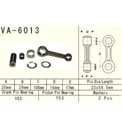 VESRAH KORBOWÓD YAMAHA YZ 125 (YZ125) '97-'00 (VA6013) (MADE IN JAPAN)