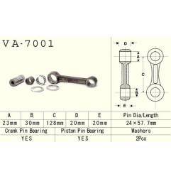 VESRAH KORBOWÓD SUZUKI RM 250 (RM250) '89-'98 (VA7001) (MADE IN JAPAN)