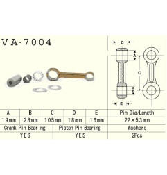 VESRAH KORBOWÓD SUZUKI RM 125 (RM125) '87-'96 (VA7004) (MADE IN JAPAN)
