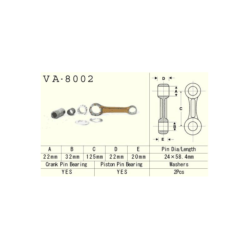 VESRAH KORBOWÓD KAWASAKI KX 250 (KX250) '78-'08, KDX 250 (KDX250) '91-'94 (VA8002) (MADE IN JAPAN) VESRAH KORBOWÓD KAWASAKI KX 250 (KX250) '78-'08, KDX 250 (KDX250) '91-'94 (VA8002) (MADE IN JAPAN)