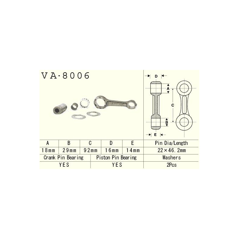 VESRAH KORBOWÓD KAWASAKI KX 80 (KX80) '92-'97 (VA8006) (MADE IN JAPAN)