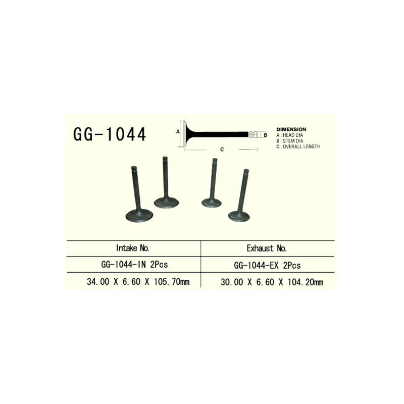 VESRAH ZAWÓR SSĄCY HONDA XL 600R '85-'87 (34,0X6,60X105,7 MM) (OEM: 14711-MG2-790) (1SZT.) (MADE IN JAPAN) VESRAH ZAWÓR SSĄCY HONDA XL 600R '85-'87 (34,0X6,60X105,7 MM) (OEM: 14711-MG2-790) (1SZT.) (MADE IN JAPAN)