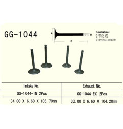 VESRAH ZAWÓR SSĄCY HONDA XL 600R '85-'87 (34,0X6,60X105,7 MM) (OEM: 14711-MG2-790) (1SZT.) (MADE IN JAPAN)