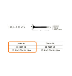 VESRAH ZAWÓR SSĄCY KAWASAKI ZX10 '88-'90 (ZX1000B1-B3) (30,0 X 5,0 X 88,83 MM) (OEM: 12005-1107) (1SZT.) (MADE IN JAPAN)