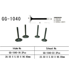 VESRAH ZAWÓR WYDECHOWY HONDA XR 250 R '86-'95 (2 NA POJAZD) (23,5X5,5X96,0 MM) (OEM: 14721-KR6-000) (1SZT.)