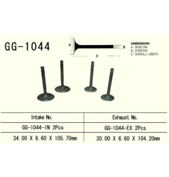 VESRAH ZAWÓR WYDECHOWY HONDA XL 600R '85-'87 (30,0X6,6X104,2 MM) (OEM: 14721-MG2-790) (1SZT.) (MADE IN JAPAN)