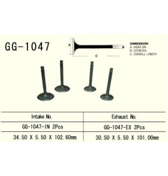 VESRAH ZAWÓR WYDECHOWY HONDA TRX 650/680 '03-'17 (2 NA POJAZD) (30,5X5,50X101,0 MM) (OEM: 14721-HN8-000,GG-HL3-A00)