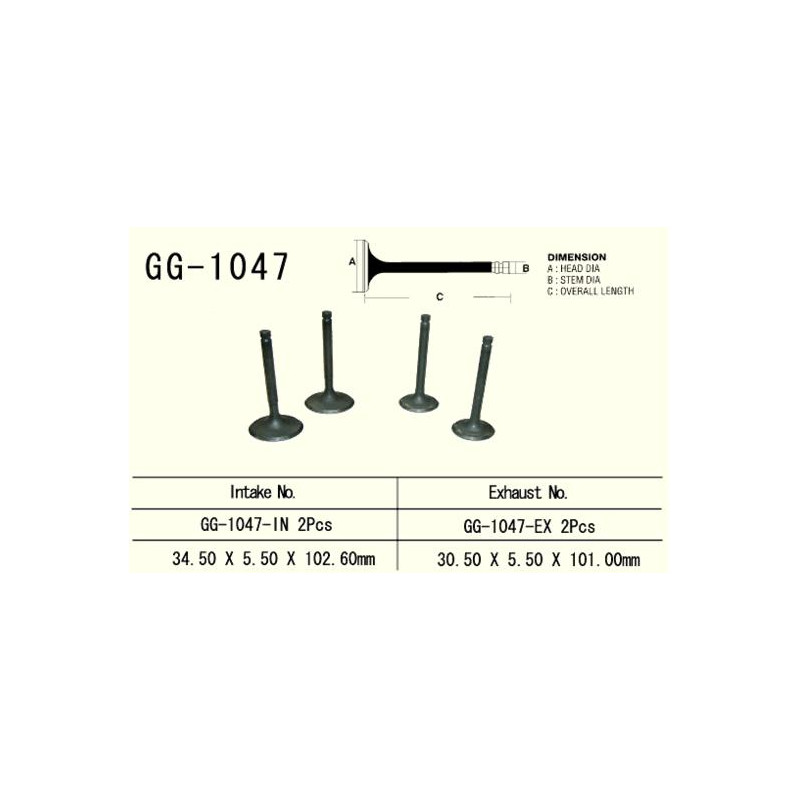 VESRAH ZAWÓR WYDECHOWY HONDA TRX 650/680 '03-'17 (2 NA POJAZD) (30,5X5,50X101,0 MM) (OEM: 14721-HN8-000,GG-HL3-A00) VESRAH ZAWÓR WYDECHOWY HONDA TRX 650/680 '03-'17 (2 NA POJAZD) (30,5X5,50X101,0 MM) (OEM: 14721-HN8-000,GG-HL3-A00)