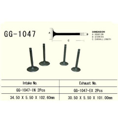 VESRAH ZAWÓR WYDECHOWY HONDA TRX 650/680 '03-'17 (2 NA POJAZD) (30,5X5,50X101,0 MM) (OEM: 14721-HN8-000,GG-HL3-A00)