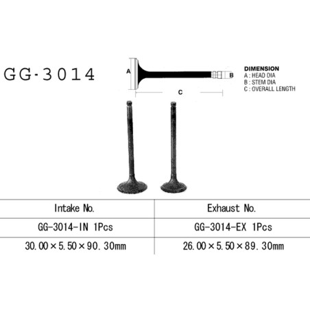 VESRAH ZAWÓR WYDECHOWY SUZUKI DR 125 /DRZ125 '86-'17, GN 125 '91-97' (26,00X5,5X89,30) (OEM: 12005-S003,12912-24400)