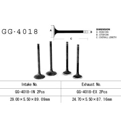 VESRAH ZAWÓR WYDECHOWY KAWASAKI KLR 250 '85-'05, EN 450/500, GPZ 500S, GPZ 900R, ER5 97-03 (OEM: 12005-1052,12005-1065)