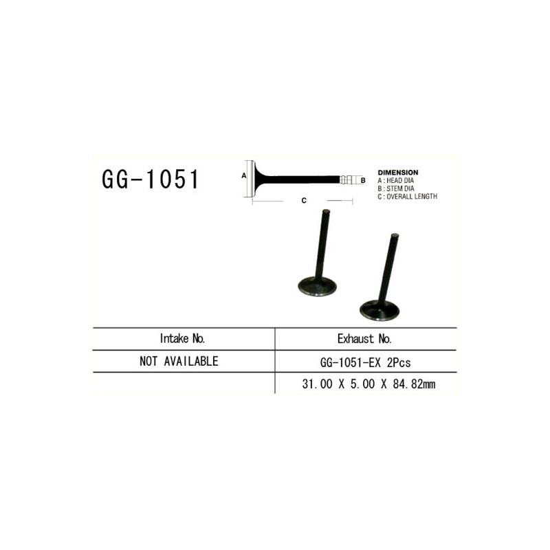 VESRAH ZAWÓR WYDECHOWY HONDA CRF 450R '02-'07 (31,0X5,0X84,82 MM) (OEM: 14721-MEB-670) (1SZT.) (MADE IN JAPAN)