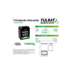 AKUMULATOR ŻELOWY BEZOBSŁUGOWY FULBAT FTX14AH-BS / FB14-A2/B2