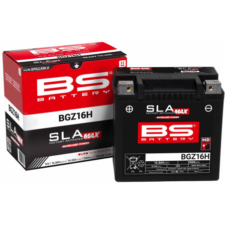 BS AKUMULATOR BGZ16H MAX (YTX14H,YTX14,YTX14-BS) 12V 16AH 150X88,5X145 BEZOBSŁUGOWY - ZALANY