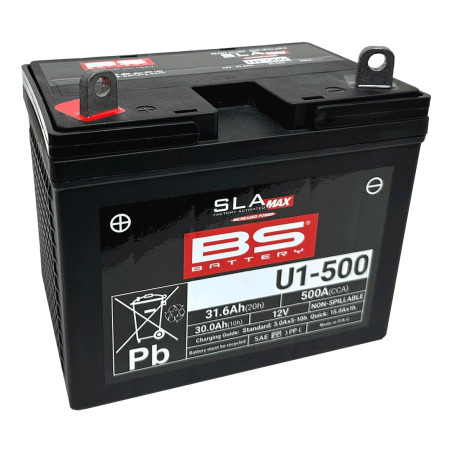 BS 2026/01 AKUMULATOR U1-500 MAX 12V 30AH 195X125X176 BEZOBSŁUGOWY - ZALANY ATV / UTV POLARIS / YAMAHA