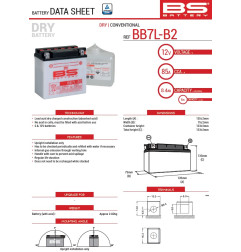 BS 2026/01 AKUMULATOR BB7L-B (YB7L-B) 12V 8,4AH 135X75X133 OBSŁUGOWY - ELEKTROLIT OSOBNO UE2019/1148 - ZASTĘPUJE 310594
