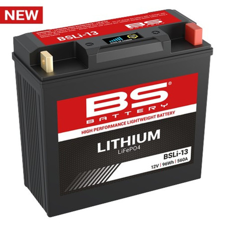 BS 2026/03 AKUMULATOR LITOWO-JONOWY ZE WSKAŹNIKIEM NAŁADOWANIA LIFEPO4 BSLI-13 (183X79X170) (12,8V,560A,96WH,8AH)