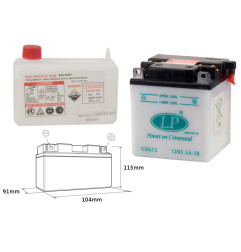 LANDPORT AKUMULATOR 12N5,5A-3B 12V 5,5AH 105X91X115 OBSŁUGOWY - ELEKTROLIT OSOBNO UE2019/1148 - WYCOFANY Z OFERTY