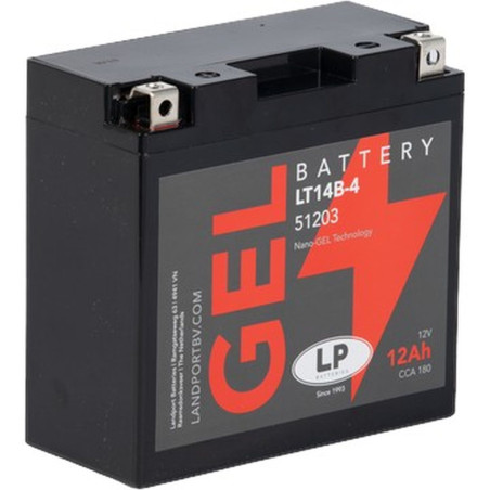 LANDPORT AKUMULATOR ŻELOWY GT14B-4 (MG LT14B-4) 12V 12AH 150X70X144 BEZOBSŁUGOWY - ZALANY (6) (180A)
