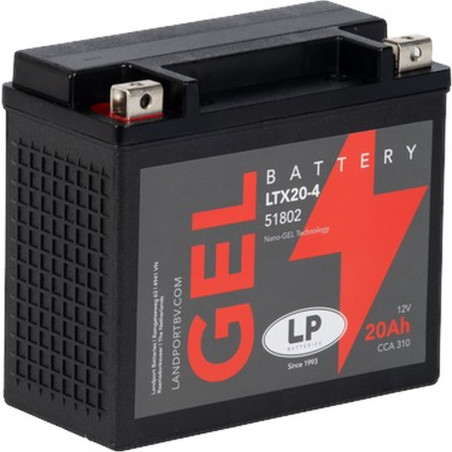 LANDPORT AKUMULATOR ŻELOWY GTX20-4 (MG LTX20-4) 12V 20AH 175X87X154 BEZOBSŁUGOWY - ZALANY - ZASTĘPUJE GTX20BS L (4)