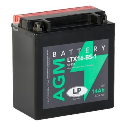 LANDPORT AKUMULATOR YTX16-BS-1 (MA LTX16-BS-1) 12V 14AH 150X87X161 BEZOBSŁUGOWY - ELEKTROLIT OSOBNO (2) UE2019/1148