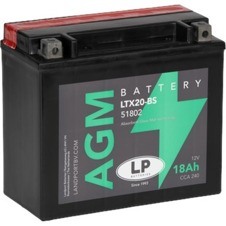 LANDPORT AKUMULATOR YTX20-BS 12V 18AH 175X87X155 BEZOBSŁUGOWY - ELEKTROLIT OSOBNO UE2019/1148 - ZASTĘPUJE YTX20HBS L