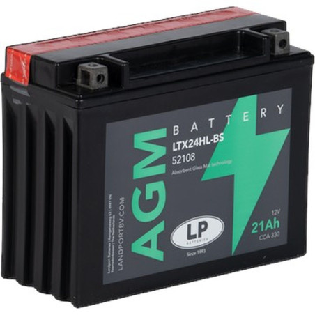 LANDPORT AKUMULATOR YTX24HL-BS (MA LTX24HL-BS) 12V 21AH 205X87X162 BEZOBSŁUGOWY - ELEKTROLIT OSOBNO (2) UE2019/1148