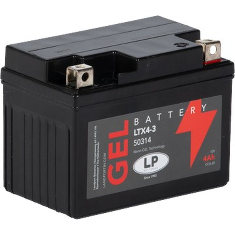 LANDPORT AKUMULATOR ŻELOWY GTX4-3 (MG LTX4-3) (G12-4) 12V 4AH 113X69X85 BEZOBSŁUGOWY - ZALANY (9) = G12-4 L