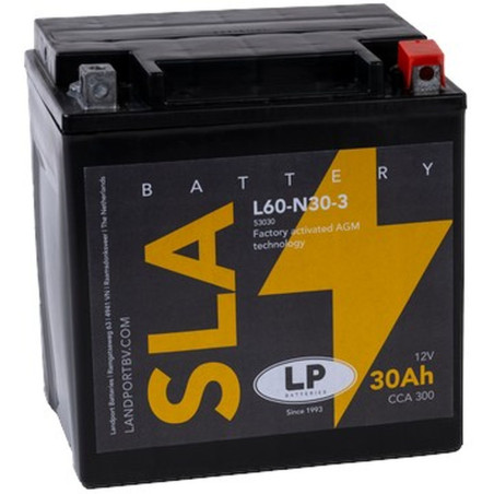 LANDPORT AKUMULATOR Y60-N30-3 (MS L60-N30-3) 12V 30AH (178X123X166MM) (300A) SLA BEZOBSŁUGOWY - ZALANY (2)