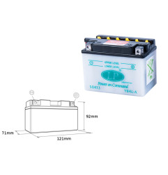 LANDPORT AKUMULATOR YB4L-A (MD LB4L-A) 12V 4Ah 120x70x92 OBSŁUGOWY - ELEKTROLIT OSOBNO UE2019/1148 - WYCOFANY Z OFERTY