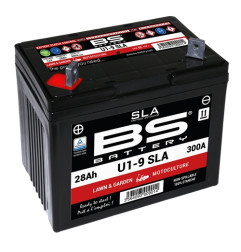 BS AKUMULATOR U1-9 (FA) SLA 12V 28AH 195X125X176 BEZOBSŁUGOWY - ZALANY (300A) - KOSIARKA (1)