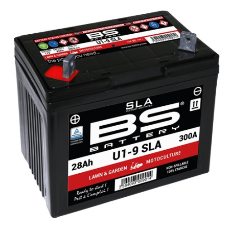 BS AKUMULATOR U1-9 (FA) SLA 12V 28AH 195X125X176 BEZOBSŁUGOWY - ZALANY (300A) - KOSIARKA (1)