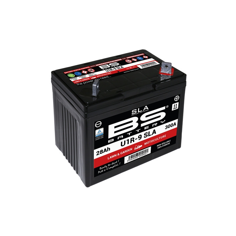 BS AKUMULATOR U1R-9 (FA) SLA 12V 28AH 195X125X176 BEZOBSŁUGOWY - ZALANY (300A) - KOSIARKA (1)