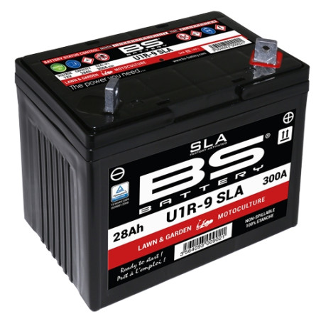BS AKUMULATOR U1R-9 (FA) SLA 12V 28AH 195X125X176 BEZOBSŁUGOWY - ZALANY (300A) - KOSIARKA (1)