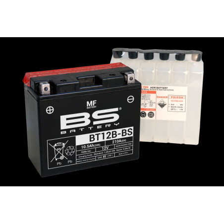 BS AKUMULATOR BT12B-BS (YT12B-BS) (YT12B-4) 12V 10AH 151X70X130 BEZOBSŁUGOWY - ELEKTROLIT OSOBNO (175A) UE2019/1148 (4)