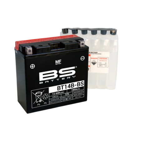 BS AKUMULATOR BT14B-BS (YT14B-BS) 12V 12AH 150X69X145 BEZOBSŁUGOWY - ELEKTROLIT OSOBNO (210A) UE2019/1148 (4)