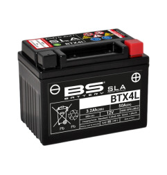 BS AKUMULATOR BTX4L+ / BTZ5S (FA) (YTX4L-BS, YT4L-BS, YTZ5S) 12V 3AH 114X71X86 BEZOBSŁUGOWY - ZALANY - ZASTĘPUJE 300811