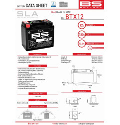 BS AKUMULATOR BTX12 (FA) (YTX12-BS) 12V 10AH 152X88X131 BEZOBSŁUGOWY - ZALANY (180A) (4)