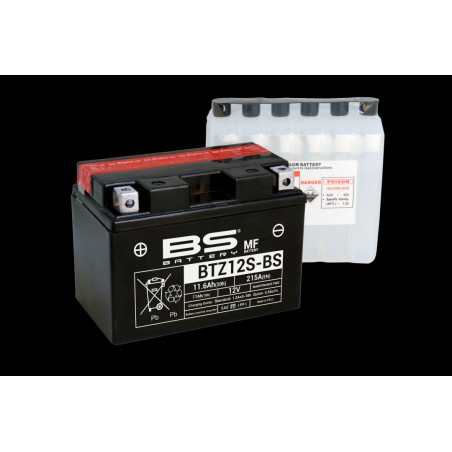 BS AKUMULATOR BTZ12S-BS (YTZ12S, YTZ12S-BS) 12V 11AH 150X86X110 BEZOBSŁUGOWY - ELEKTROLIT OSOBNO (210A) UE2019/1148 (4)