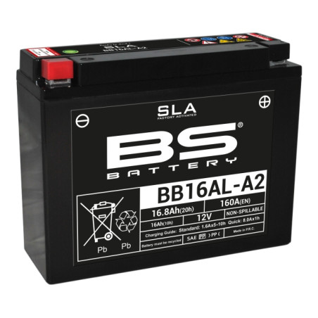 BS AKUMULATOR BB16AL-A2 (FA) (YB16ALA2) 12V 16AH 205X71X164 BEZOBSŁUGOWY - ZALANY (160A) (4)