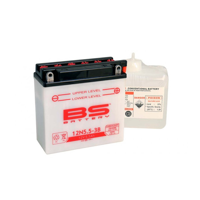 BS AKUMULATOR 12N5,5-3B (12N5,5-3B) 12V 5,5AH 138X61X131 OBSŁUGOWY - ELEKTROLIT OSOBNO (44A) UE2019/1148 (6)