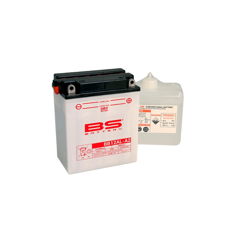BS AKUMULATOR BB12AL-A2 (YB12AL-A2) 12V 12AH 135X81X161 OBSŁUGOWY - ELEKTROLIT OSOBNO (165A) UE2019/1148 (4)