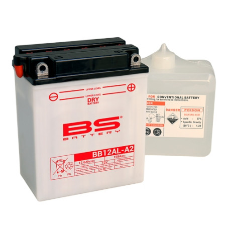 BS AKUMULATOR BB12AL-A2 (YB12AL-A2) 12V 12AH 135X81X161 OBSŁUGOWY - ELEKTROLIT OSOBNO (165A) UE2019/1148 (4)
