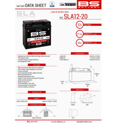 BS AKUMULATOR SLA12-20 (FA) (SLA12-18) 12V 20AH 182X77X168 BEZOBSŁUGOWY - ZALANY (180A) (4)