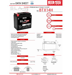 BS AKUMULATOR BTX14H MAX (FA) 12V 14AH 150X87X145 BEZOBSŁUGOWY - ZALANY (ZWIĘKSZONY PRĄD ROZRUCHOWY) - ZASTĘPUJE 300855