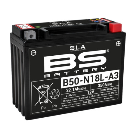 BS AKUMULATOR B50-N18L-A3 (Y50-N18L-A3) 12V 20AH 205X90X162 OBSŁUGOWY - ELEKTROLIT OSOBNO 250A UE2019/1148 (2)