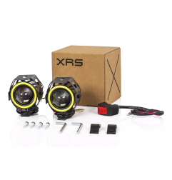 Halogeny motocyklowe XRS LED z ringiem uniwersalne 2 szt.