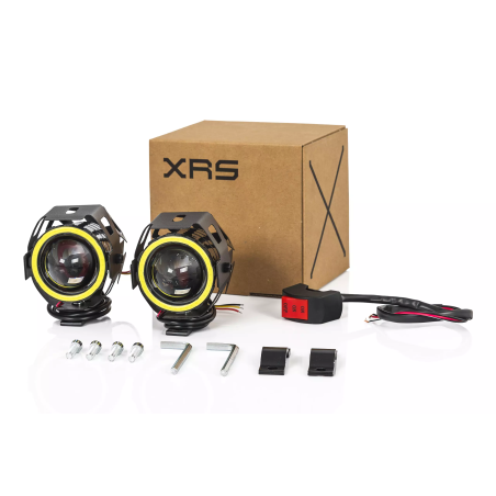 Halogeny motocyklowe XRS LED z ringiem uniwersalne 2 szt.